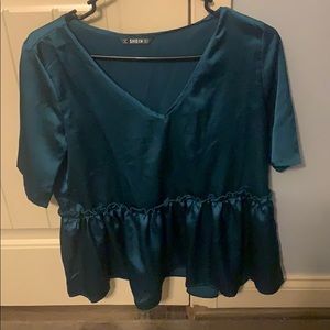 Silk ruffle blouse